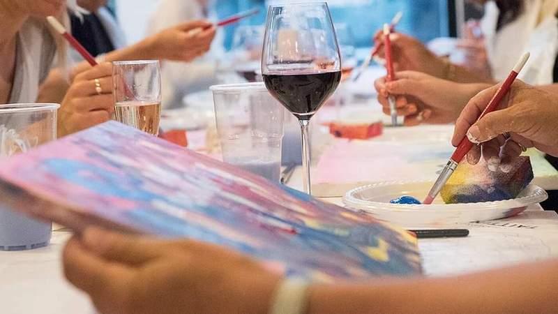 vino y pintura